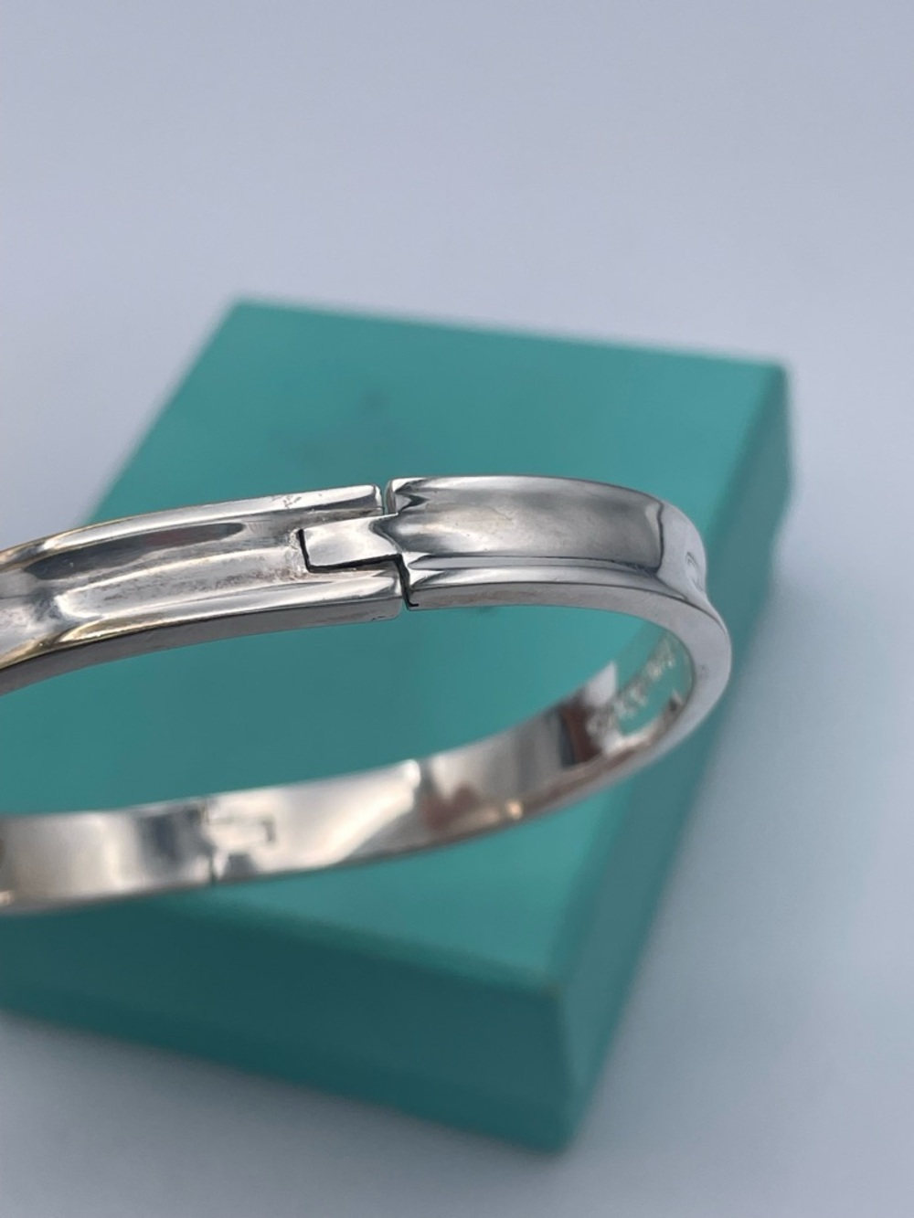 Tiffany & Co. 1837 Sterling Silver 925 Hinged Bangle Bracelet Vintage 1997 - Picture 5 of 12